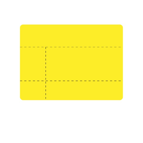 Intravenous Bag Label, Universal Perfcut 2-15/16" x 4" Yellow